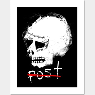 Post Skull Doodle White Posters and Art